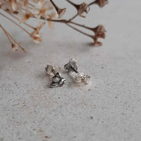 Mini Silver Bumble Bee Post Earrings, Handcrafted by The Tiny Tree Frog Jewellery