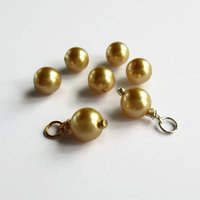 Gold Crystal Pearl Charm ~ Handmade by The Tiny Tree Frog Jewellery