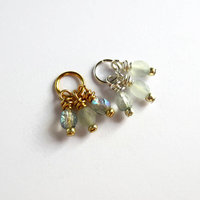 Frosted Crystal Czech Glass Triple Cluster Charm ~ Handmade by The Tiny Tree Frog Jewellery