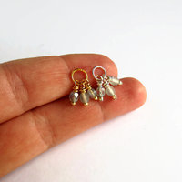Frosted Crystal Czech Glass Triple Cluster Charm ~ Handmade by The Tiny Tree Frog Jewellery