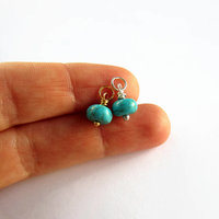 Turquoise Gemstone Rondelle Charm ~ December Birthstone ~ Handmade by The Tiny Tree Frog Jewellery