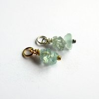 Aquamarine Gemstone Stack Charm ~ March Birthstone ~ Handmade by The Tiny Tree Frog Jewellery