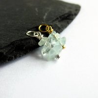 Aquamarine Gemstone Stack Charm ~ March Birthstone ~ Handmade by The Tiny Tree Frog Jewellery
