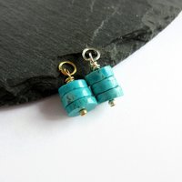 Turquoise Gemstone Triple Stack Charm ~ December Birthstone ~ Handmade by The Tiny Tree Frog Jewellery