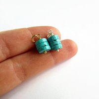 Turquoise Gemstone Triple Stack Charm ~ December Birthstone ~ Handmade by The Tiny Tree Frog Jewellery