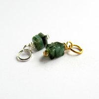 Emerald Gemstone Charm ~ May Birthstone ~ Handmade by The Tiny Tree Frog Jewellery
