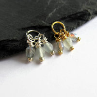 Frosted Crystal Czech Glass Triple Cluster Charm ~ Handmade by The Tiny Tree Frog Jewellery