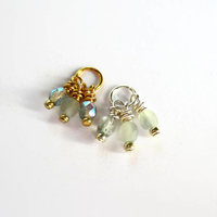 Frosted Crystal Czech Glass Triple Cluster Charm ~ Handmade by The Tiny Tree Frog Jewellery