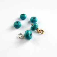 Turquoise Gemstone Rondelle Charm ~ December Birthstone ~ Handmade by The Tiny Tree Frog Jewellery