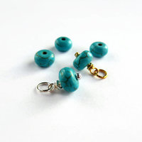 Turquoise Gemstone Rondelle Charm ~ December Birthstone ~ Handmade by The Tiny Tree Frog Jewellery