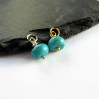 Turquoise Gemstone Rondelle Charm ~ December Birthstone ~ Handmade by The Tiny Tree Frog Jewellery