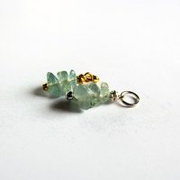 Aquamarine Gemstone Stack Charm ~ March Birthstone ~ Handmade by The Tiny Tree Frog Jewellery