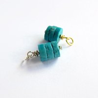 Turquoise Gemstone Triple Stack Charm ~ December Birthstone ~ Handmade by The Tiny Tree Frog Jewellery