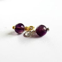 Amethyst Gemstone Charm ~ February Birthstone ~ Handmade by The Tiny Tree Frog Jewellery