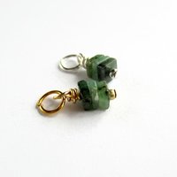 Emerald Gemstone Charm ~ May Birthstone ~ Handmade by The Tiny Tree Frog Jewellery