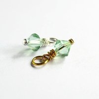 Pale Chrysolite Green Crystal Charm ~ Handmade by The Tiny Tree Frog Jewellery