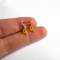 Citrine Yellow Crystal Charm ~ Handmade by The Tiny Tree Frog Jewellery