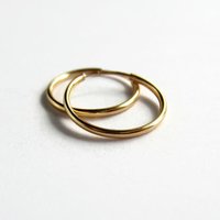 Single or Pair of 16mm 14K Gold Filled Hoop Earrings ~ The Tiny Tree Frog Jewellery