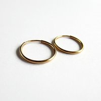 Single or Pair of 14K 20mm Gold Filled Hoop Earrings ~ The Tiny Tree Frog Jewellery