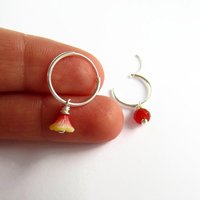 Single or Pair of 16mm 925 Sterling Silver Hoop Earrings ~ The Tiny Tree Frog Jewellery