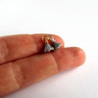 Tiny Grey Czech Glass Flower Charm ~ Handmade by The Tiny Tree Frog Jewellery