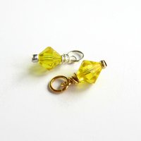 Citrine Yellow Crystal Charm ~ Handmade by The Tiny Tree Frog Jewellery