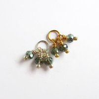 Green Czech Glass Triple Cluster Charm ~ Handmade by The Tiny Tree Frog Jewellery