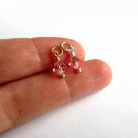 Light Rose AB Pink Crystal Wire Wrapped Charm ~ Handmade by The Tiny Tree Frog Jewellery