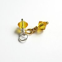 Sunflower Yellow Crystal Charm ~ Handmade by The Tiny Tree Frog Jewellery