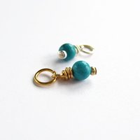 Tiny Turquoise Gemstone Charm ~ December Birthstone ~ Handmade by The Tiny Tree Frog Jewellery