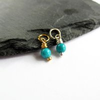 Tiny Turquoise Gemstone Charm ~ December Birthstone ~ Handmade by The Tiny Tree Frog Jewellery
