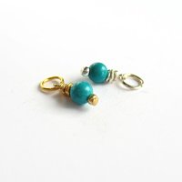 Tiny Turquoise Gemstone Charm ~ December Birthstone ~ Handmade by The Tiny Tree Frog Jewellery