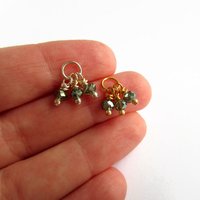 Green Czech Glass Triple Cluster Charm ~ Handmade by The Tiny Tree Frog Jewellery
