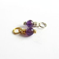 Amethyst Gemstone Charm ~ February Birthstone ~ Handmade by The Tiny Tree Frog Jewellery