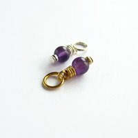 Amethyst Gemstone Charm ~ February Birthstone ~ Handmade by The Tiny Tree Frog Jewellery
