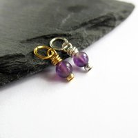 Amethyst Gemstone Charm ~ February Birthstone ~ Handmade by The Tiny Tree Frog Jewellery