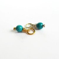 Tiny Turquoise Gemstone Charm ~ December Birthstone ~ Handmade by The Tiny Tree Frog Jewellery