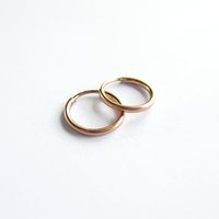 Single or Pair of 11mm 14K Rose Gold Filled Huggie Hoop Earrings ~ The Tiny Tree Frog Jewellery