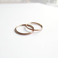 Single or Pair of Rose Gold Filled Hoop Earrings ~ 16mm