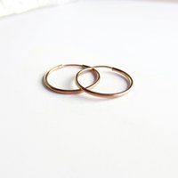 Single or Pair of Rose Gold Filled Hoop Earrings ~ 16mm