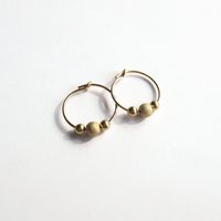 14 Carat Gold Filled Stardust Bead Hoop Earrings ~ Handmade by The Tiny Tree Frog Jewellery