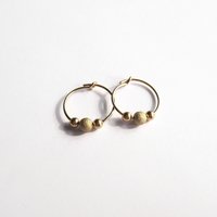 14 Carat Gold Filled Stardust Bead Hoop Earrings ~ Handmade by The Tiny Tree Frog Jewellery