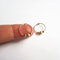 14 Carat Gold Filled Stardust Bead Hoop Earrings ~ Handmade by The Tiny Tree Frog Jewellery