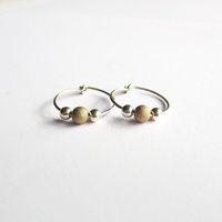 Sterling Silver and Gold Filled Stardust Bead Hoop Earrings ~ Handmade by The Tiny Tree Frog Jewellery