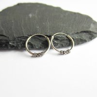 Pair of 14mm 925 Sterling Silver Bali Style Hoop Earrings ~ The Tiny Tree Frog Jewellery