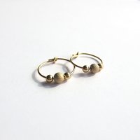 14 Carat Gold Filled Stardust Bead Hoop Earrings ~ Handmade by The Tiny Tree Frog Jewellery