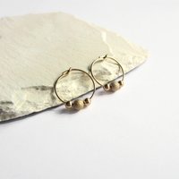 14 Carat Gold Filled Stardust Bead Hoop Earrings ~ Handmade by The Tiny Tree Frog Jewellery