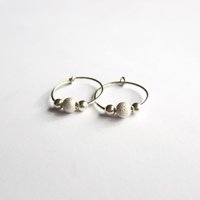 925 Sterling Silver Stardust Bead Hoop Earrings~ Handmade by The Tiny Tree Frog Jewellery