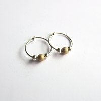 Sterling Silver and Gold Filled Stardust Bead Hoop Earrings ~ Handmade by The Tiny Tree Frog Jewellery
