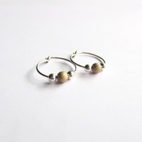 Sterling Silver and Gold Filled Stardust Bead Hoop Earrings ~ Handmade by The Tiny Tree Frog Jewellery
